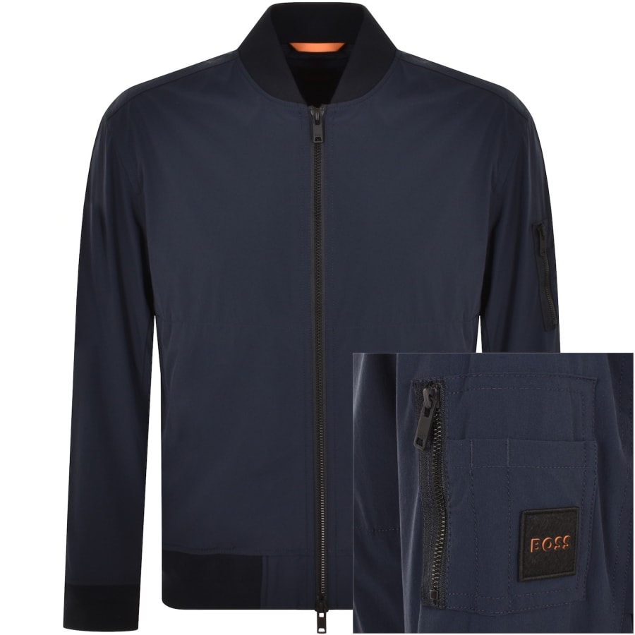 Hugo boss bomber jacket navy hot sale